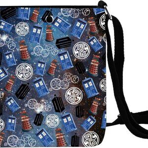 Doctor Who Crossbody Bag Canvas Police Box Gallifrey Space Travel Gift